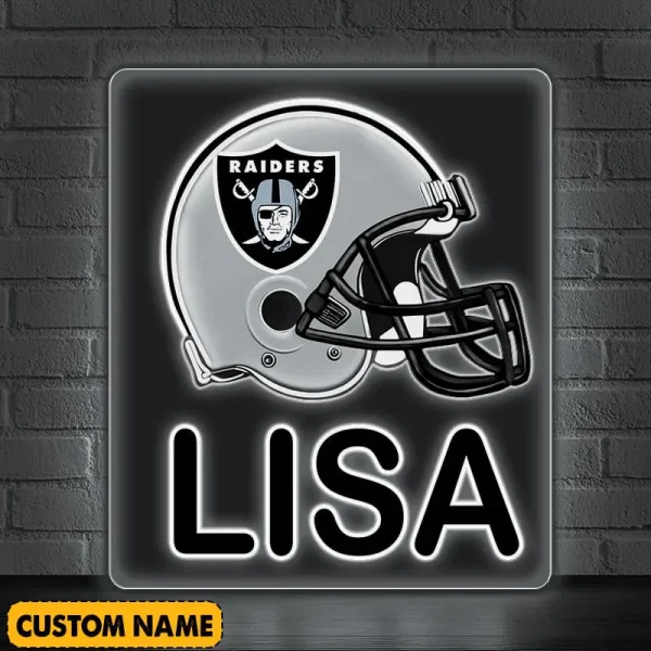 Las Vegas Raiders NFL Team Acrylic Wall Led Sign Color Change Custom Any Name Gift For Fan SPTCAWLS058