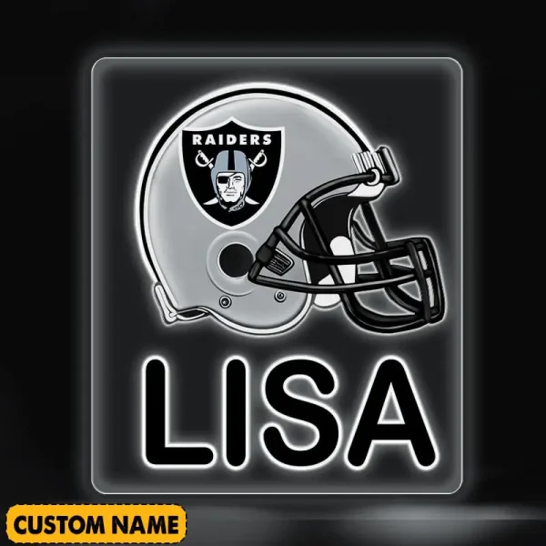 Las Vegas Raiders NFL Team Acrylic Wall Led Sign Color Change Custom Any Name Gift For Fan SPTCAWLS058 - Image 2