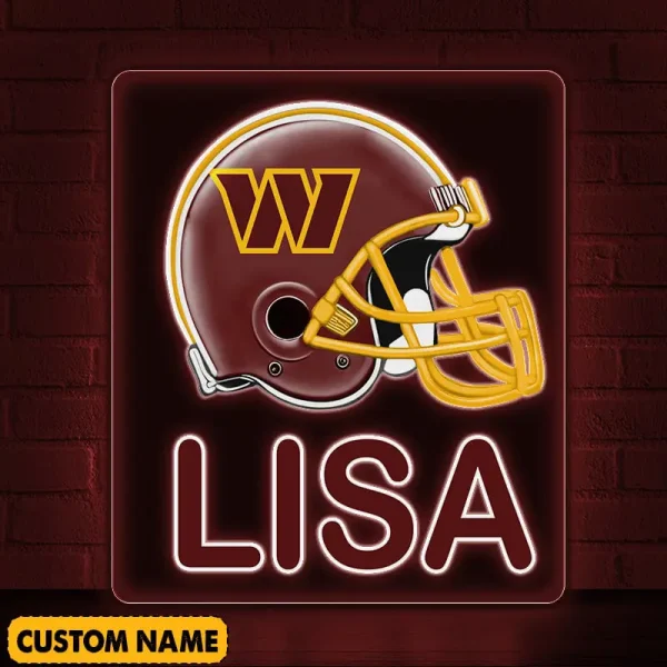 Washington Commanders NFL Team Acrylic Wall Led Sign Color Change Custom Any Name Gift For Fan SPTCAWLS061