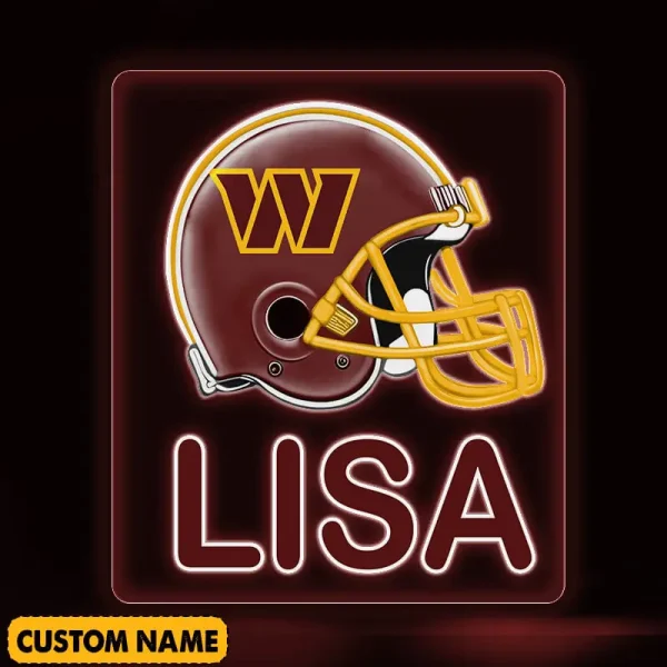 Washington Commanders NFL Team Acrylic Wall Led Sign Color Change Custom Any Name Gift For Fan SPTCAWLS061 - Image 2