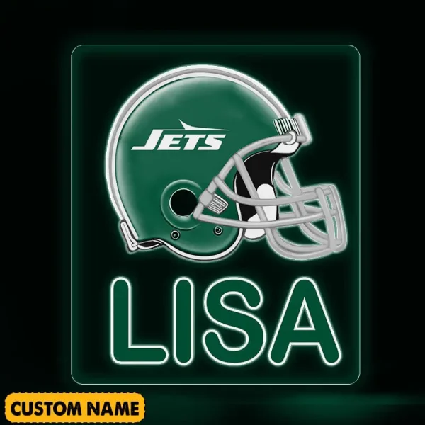 New York Jets NFL Team Acrylic Wall Led Sign Color Change Custom Any Name Gift For Fan SPTCAWLS062 - Image 2