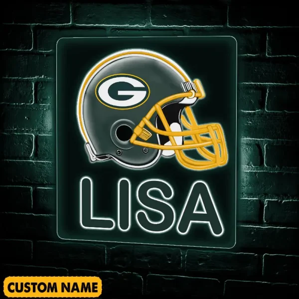 Green Bay Packers NFL Team Acrylic Wall Led Sign Color Change Custom Any Name Gift For Fan SPTCAWLS063 - Image 2