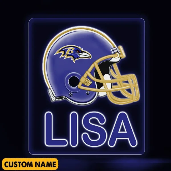 Baltimore Ravens NFL Team Acrylic Wall Led Sign Color Change Custom Any Name Gift For Fan SPTCAWLS064 - Image 2