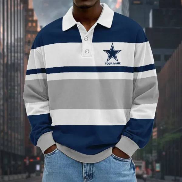 Dallas Cowboys NFL Special Style Men Long Sleeves Polo Shirt Custom Name Gift For Fan SPTLSPS459