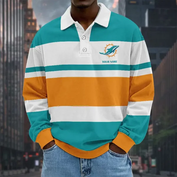 Miami Dolphins NFL Special Style Men Long Sleeves Polo Shirt Custom Name Gift For Fan SPTLSPS461