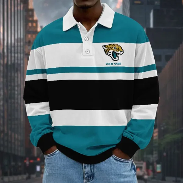 Jacksonville Jaguars NFL Special Style Men Long Sleeves Polo Shirt Custom Name Gift For Fan SPTLSPS462