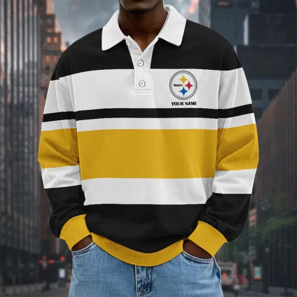Pittsburgh Steelers NFL Special Style Men Long Sleeves Polo Shirt Custom Name Gift For Fan SPTLSPS464