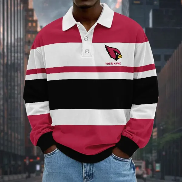 Arizona Cardinals NFL Special Style Men Long Sleeves Polo Shirt Custom Name Gift For Fan SPTLSPS465