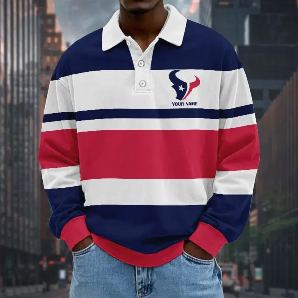 Houston Texans NFL Special Style Men Long Sleeves Polo Shirt Custom Name Gift For Fan SPTLSPS466