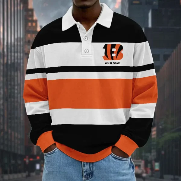 Cincinnati Bengals NFL Special Style Men Long Sleeves Polo Shirt Custom Name Gift For Fan SPTLSPS470