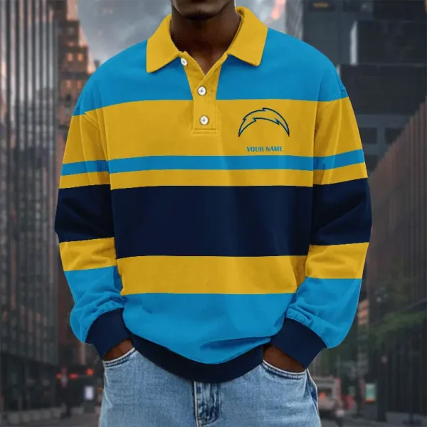 Los Angeles Chargers NFL Special Style Men Long Sleeves Polo Shirt Custom Name Gift For Fan SPTLSPS471