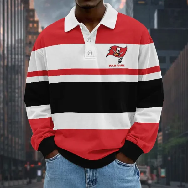 Tampa Bay Buccaneers NFL Special Style Men Long Sleeves Polo Shirt Custom Name Gift For Fan SPTLSPS472