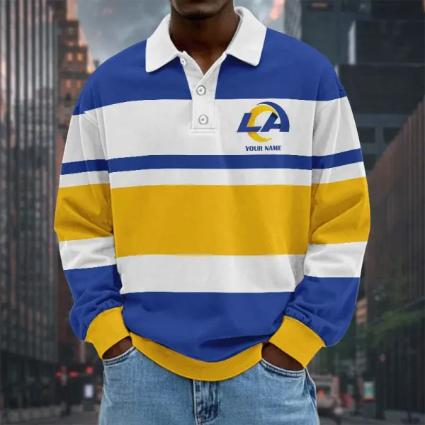 Los Angeles Rams NFL Special Style Men Long Sleeves Polo Shirt Custom Name Gift For Fan SPTLSPS473