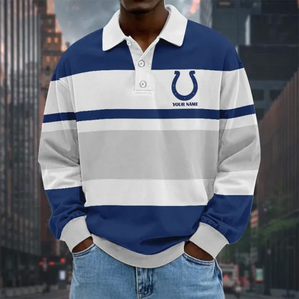 Indianapolis Colts NFL Special Style Men Long Sleeves Polo Shirt Custom Name Gift For Fan SPTLSPS474