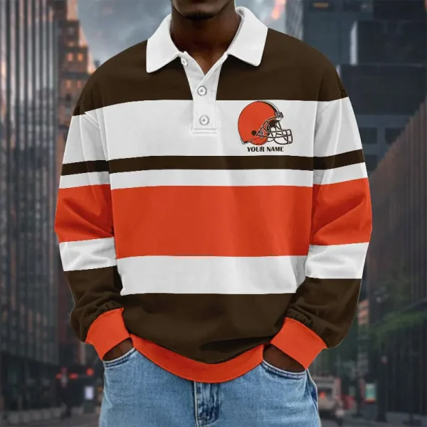 Cleveland Browns NFL Special Style Men Long Sleeves Polo Shirt Custom Name Gift For Fan SPTLSPS475