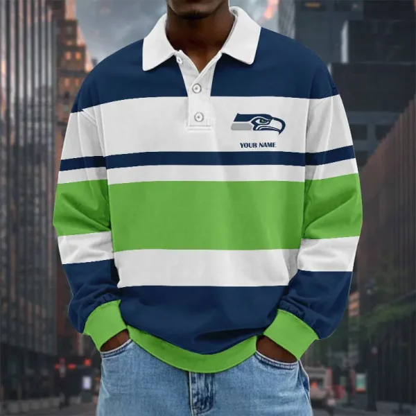 Seattle Seahawks NFL Special Style Men Long Sleeves Polo Shirt Custom Name Gift For Fan SPTLSPS477