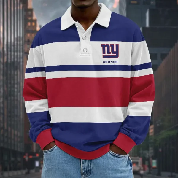 New York Giants NFL Special Style Men Long Sleeves Polo Shirt Custom Name Gift For Fan SPTLSPS480