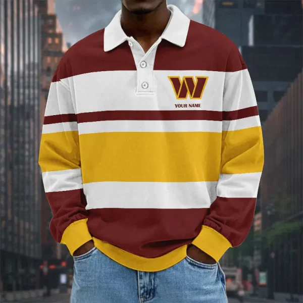 Washington Commanders NFL Special Style Men Long Sleeves Polo Shirt Custom Name Gift For Fan SPTLSPS481