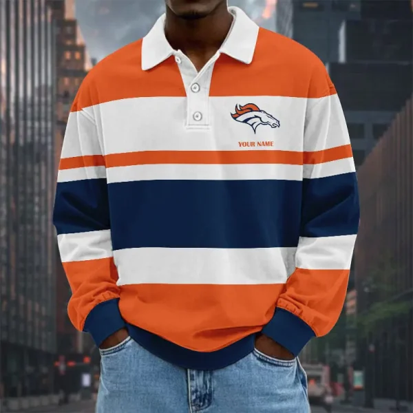 Denver Broncos NFL Special Style Men Long Sleeves Polo Shirt Custom Name Gift For Fan SPTLSPS482