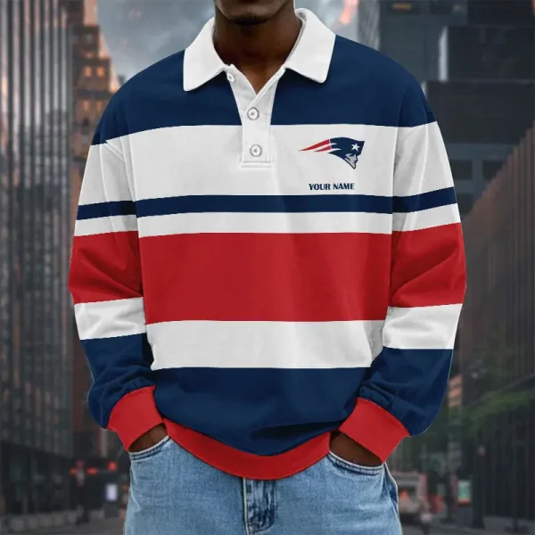 New England Patriots NFL Special Style Men Long Sleeves Polo Shirt Custom Name Gift For Fan SPTLSPS485