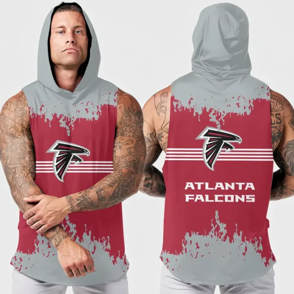 Atlanta Falcons Men's Workout Hooded Tank Top Summer Fitness Training Hoodie Sleeveless style 2025 AZHTT493
