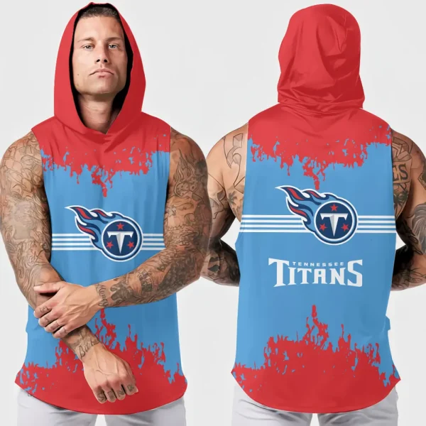 Tennessee Titans Men's Workout Hooded Tank Top Summer Fitness Training Hoodie Sleeveless style 2025 AZHTT522