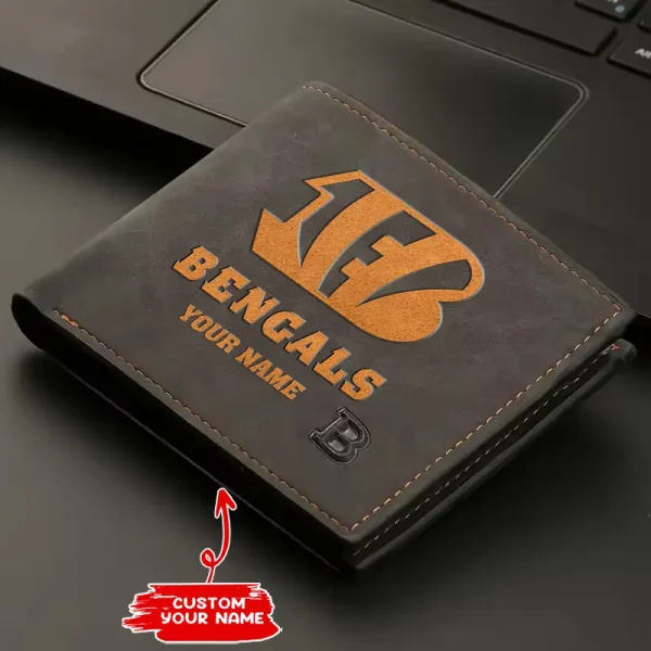 Cincinnati Bengals Fashion Light Face Soft Leather Mens Horizontal Multifunctional Wallet SPTMLFSW039 - Image 2