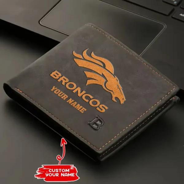 Denver Broncos Fashion Light Face Soft Leather Mens Horizontal Multifunctional Wallet SPTMLFSW042 - Image 2