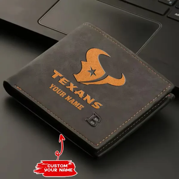 Houston Texans Fashion Light Face Soft Leather Mens Horizontal Multifunctional Wallet SPTMLFSW045 - Image 2