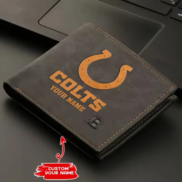 Indianapolis Colts Fashion Light Face Soft Leather Mens Horizontal Multifunctional Wallet SPTMLFSW046 - Image 2