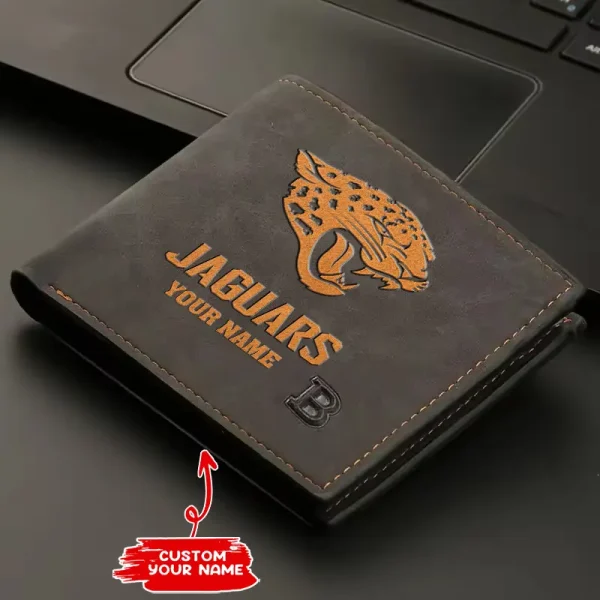 Jacksonville Jaguars Fashion Light Face Soft Leather Mens Horizontal Multifunctional Wallet SPTMLFSW047 - Image 2