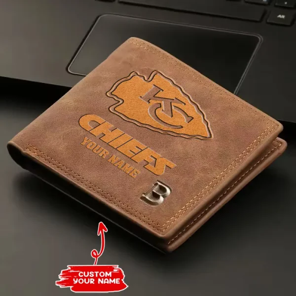 Kansas City Chiefs Fashion Light Face Soft Leather Mens Horizontal Multifunctional Wallet SPTMLFSW048