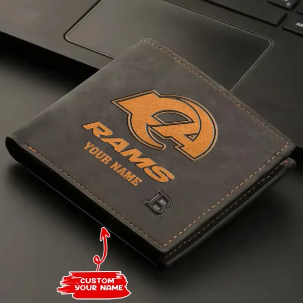 Los Angeles Rams Fashion Light Face Soft Leather Mens Horizontal Multifunctional Wallet SPTMLFSW051 - Image 2