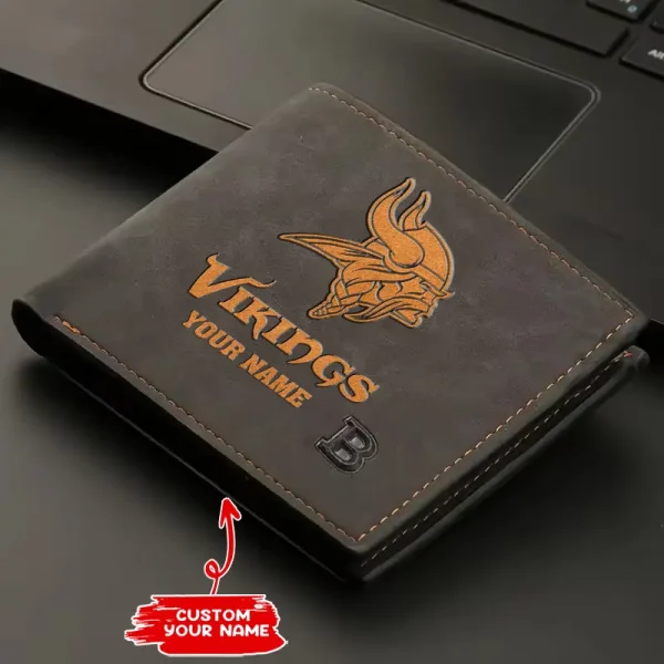 Minnesota Vikings Fashion Light Face Soft Leather Mens Horizontal Multifunctional Wallet SPTMLFSW053 - Image 2