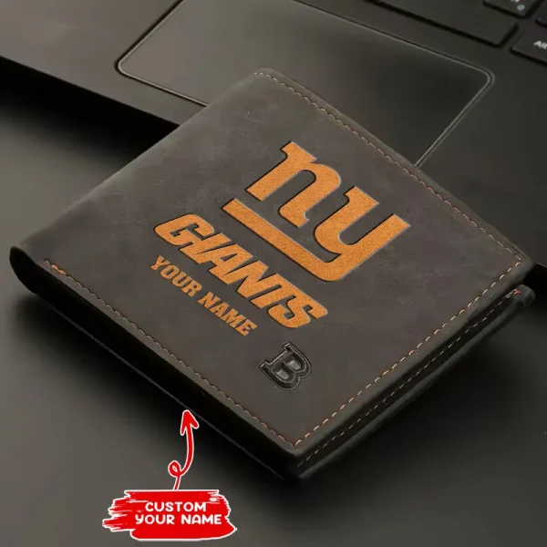 New York Giants Fashion Light Face Soft Leather Mens Horizontal Multifunctional Wallet SPTMLFSW056 - Image 2