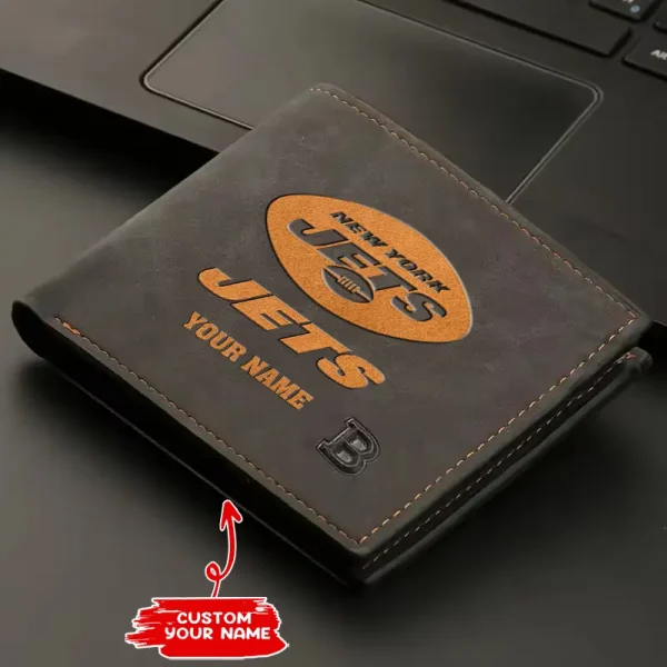 New York Jets Fashion Light Face Soft Leather Mens Horizontal Multifunctional Wallet SPTMLFSW057 - Image 2