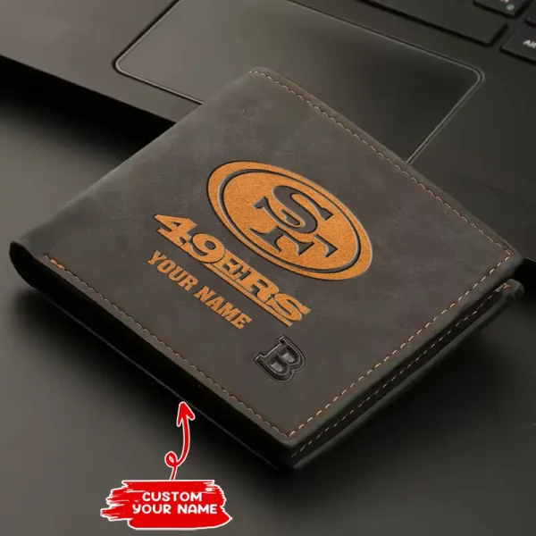 San Francisco 49ers Fashion Light Face Soft Leather Mens Horizontal Multifunctional Wallet SPTMLFSW060 - Image 2
