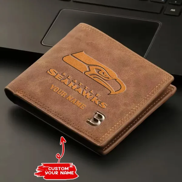 Seattle Seahawks Fashion Light Face Soft Leather Mens Horizontal Multifunctional Wallet SPTMLFSW061