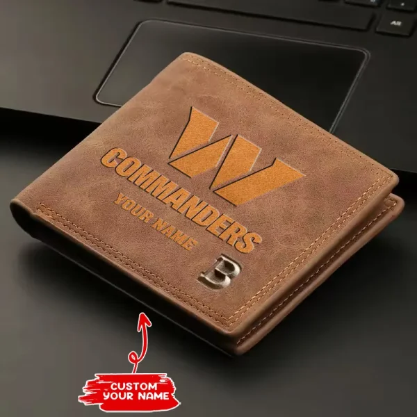 Washington Commanders Fashion Light Face Soft Leather Mens Horizontal Multifunctional Wallet SPTMLFSW064
