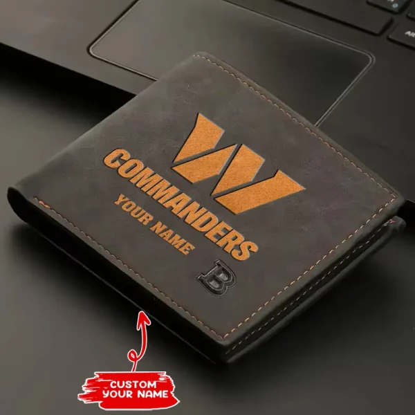 Washington Commanders Fashion Light Face Soft Leather Mens Horizontal Multifunctional Wallet SPTMLFSW064 - Image 2