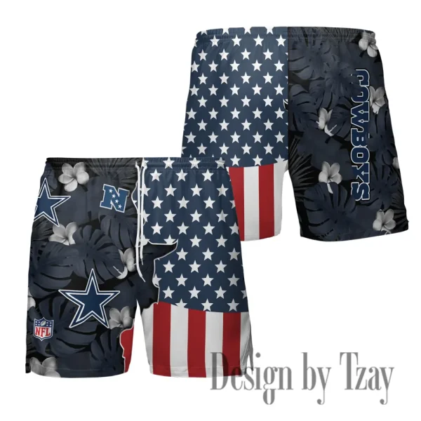 Dallas Cowboys Men's American Flag Board Shorts BGSHORT452