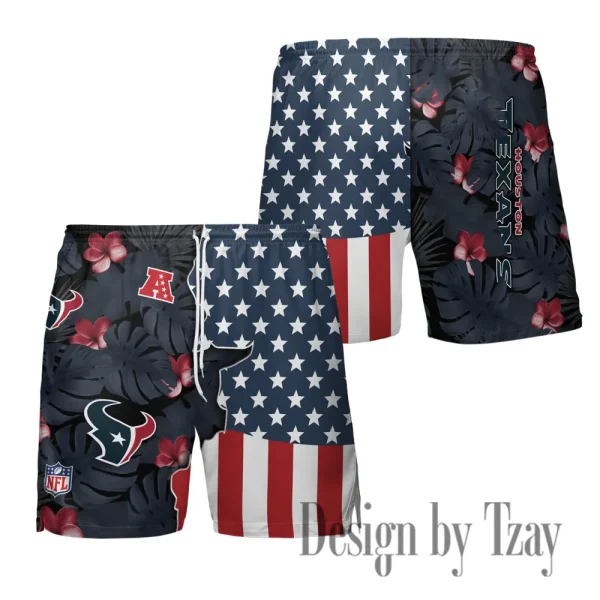 Houston Texans Men's American Flag Board Shorts BGSHORT456