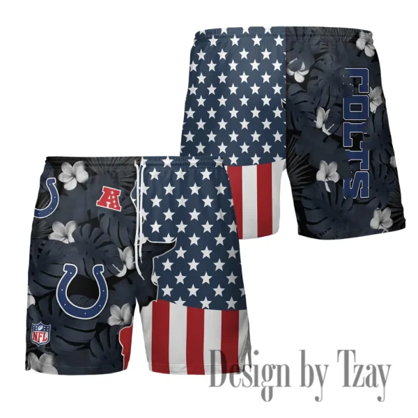 Indianapolis Colts Men's American Flag Board Shorts BGSHORT457