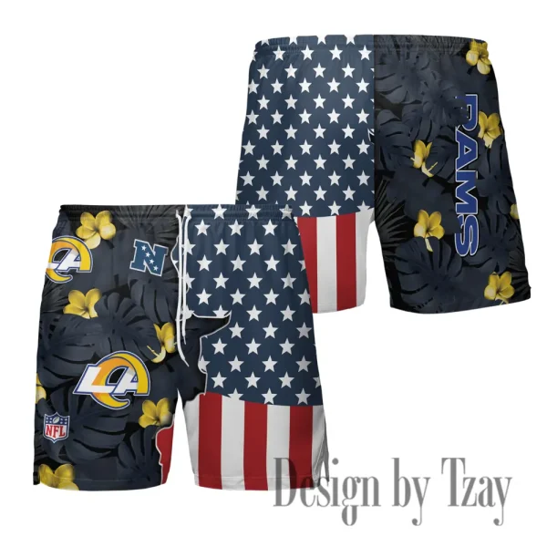 Los Angeles Rams Men's American Flag Board Shorts BGSHORT462
