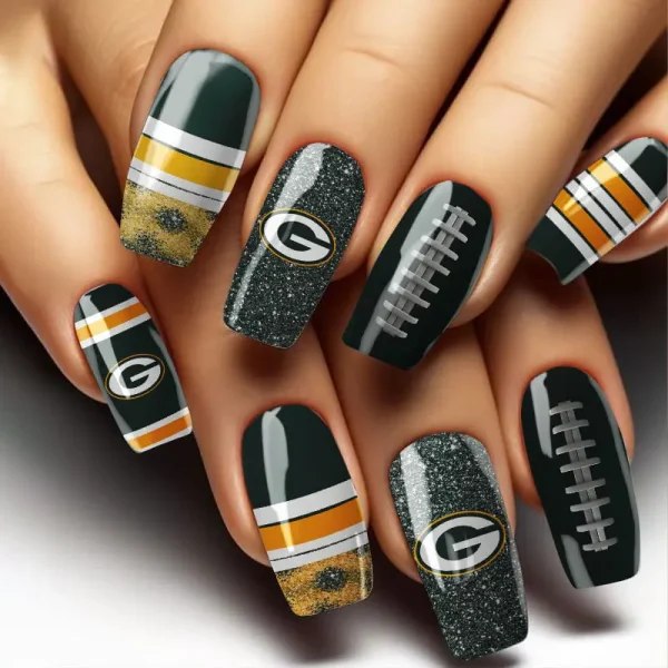 Green Bay Packers NFL All Team Nail Box Full Set Gift For Fan SPTNAILBOX003