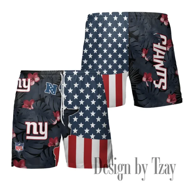 New York Giants Men's American Flag Board Shorts BGSHORT467