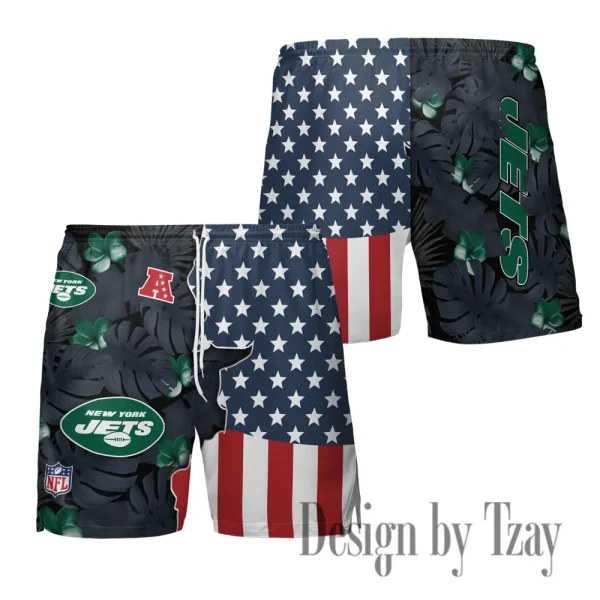 New York Jets Men's American Flag Board Shorts BGSHORT468