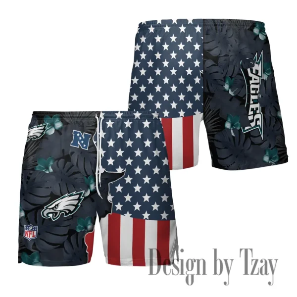 Philadelphia Eagles Men's American Flag Board Shorts BGSHORT469