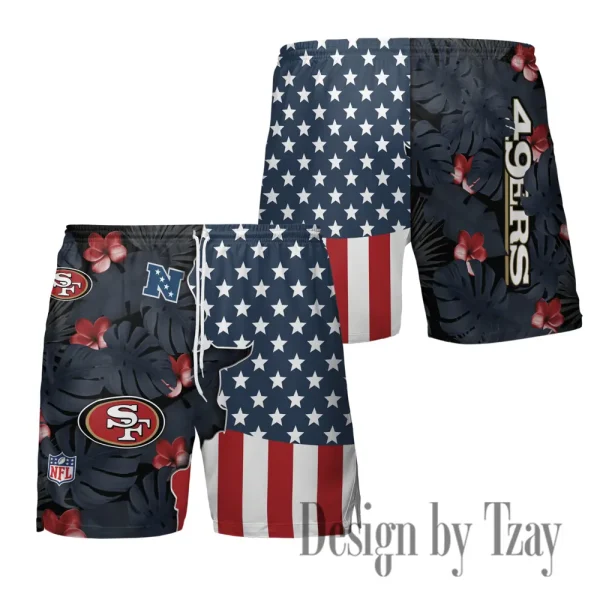 San Francisco 49ers Men's American Flag Board Shorts BGSHORT471