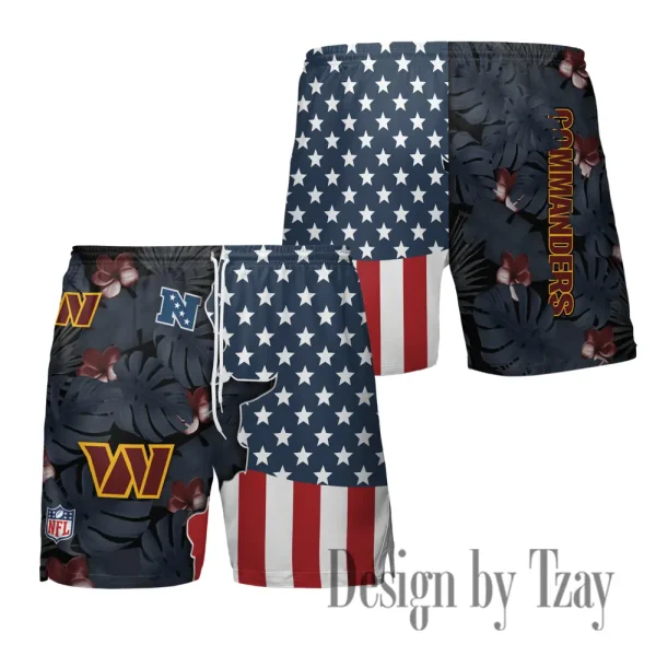 Washington Commanders Men's American Flag Board Shorts BGSHORT475